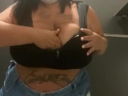 Preview 3 of Bbw puts plug in public restroom