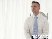 Preview 1 of MasonicBoys Suited DILF seduces cute obedient twink