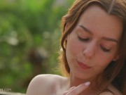 Preview 5 of ULTRAFILMS Very cute girl Amber playing with her pussy outdoors