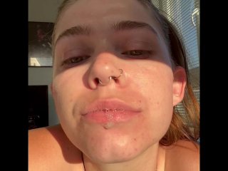 spit in mouth, amateur, solo female, molly little
