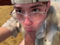 POV: TRANS TEEN VIRGIN SUCKS YOUR COCK