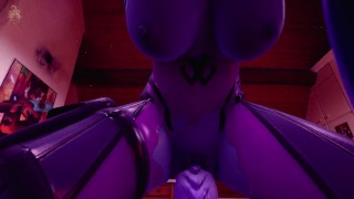 Widowmaker from Overwatch fuck herself with Bad Dragon dildo💦🍑