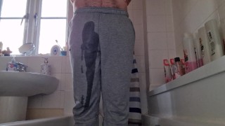 Wetting my joggers and cumming in them