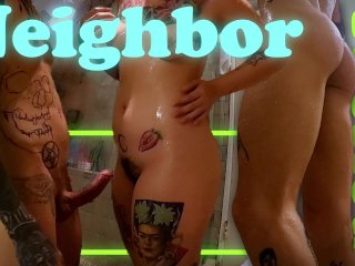 neighbor, bick dick, russian, cumshot