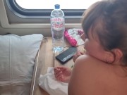 Preview 6 of Amateur porn videos on the train. He cums in her pussy.