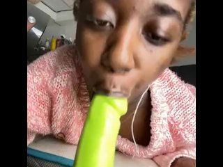 ugly girl blowjob, solo female, exclusive, sucking dildo