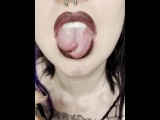 Goth Split Tongue, spit and mouth fetish