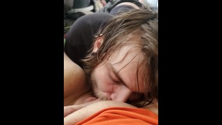 Long haired stud sucks and licks my pussy