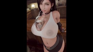 Tifa Lockhart Shaking A Cup Of Coffee