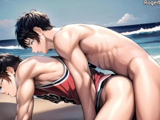 Jugadores De Baloncesto Gay Sexo En La Playa Animación Porno De Dibujos Animados Hentai