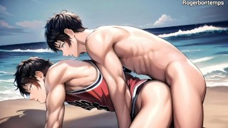 Jugadores De Baloncesto Gay Playa Sexo Animación Dibujos Animados Porno Hentai