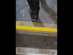 Slut wife crouchless outfit walking about