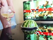 Preview 6 of PISS - DRINK - ladyboy pissing in glass and drink yourself urine 😋🍷