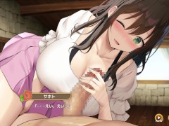 【#02 ハーレム島へようこそ！(体験版)実況】爆乳JDサホトに手コキしてもらって我慢できずぶっかけ顔射してしまい・・(巨乳ハーレムシミュレーション同人エロゲー) - Screenshot 4 of 16 - Hentai