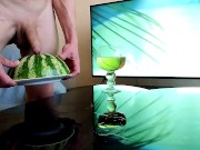 Preview 3 of tgirl fucks 🍉 watermelon 🤩 passionate and power fucking, cum on food 😋 HD porn