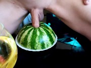 Preview 4 of tgirl fucks 🍉 watermelon 🤩 passionate and power fucking, cum on food 😋 HD porn