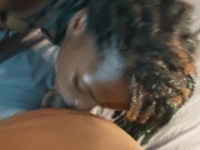 Preview 1 of Sexy Ebony Milf Said Don't Worry About My Stepdad Knowing I Am Sucking Big Dick Hardcore - Jhodez