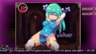 Mage Kanade's Futanari Dungeon Quest -futanari se masturba presionando por enormes pechos