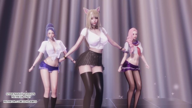 [MMD] Girl&#x27;s Generation - Gee Ahri Seraphine Kaisa Hot Kpop Dance League of Legends KDA Hentai