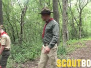 Preview 2 of ScoutBoys Muscle DILF barebacks smooth pale scout in wood