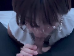 奥まで咥えさせられて「おちんぽ大好き♡」ごっくんしちゃうMのメガネ女子 cum in mouth gokkun
