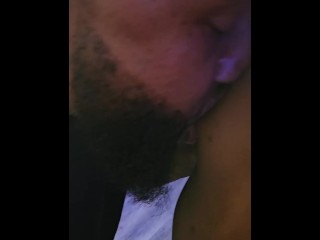 He like to suck my titties