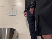 Preview 1 of Mother in law lift up your skirt i will cum on your fat thighs in a public restroom