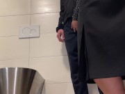 Preview 2 of Mother in law lift up your skirt i will cum on your fat thighs in a public restroom