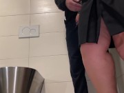 Preview 3 of Mother in law lift up your skirt i will cum on your fat thighs in a public restroom