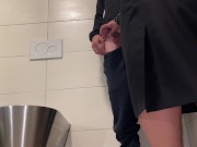 Preview 4 of Mother in law lift up your skirt i will cum on your fat thighs in a public restroom