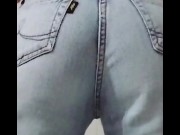 Preview 6 of Girl almost cum touching herself while wearing jeans and moaning low