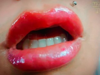 Lipgloss &kisses: Goddess Lips Fetish ASMR Avec Des Battements Binaural