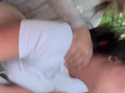 Preview 6 of Milf fucked from behind on porch