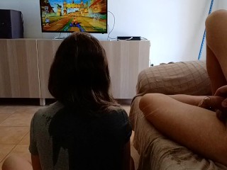 I secretly urinate on my girlfriend while she plays the console (First part)