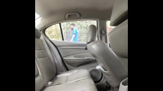 Porn naked in car