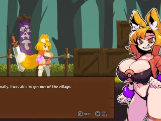 Amber's Breeding Quest - raposinha se masturbando durante aventura e gozando