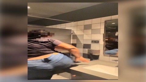 caught bathroom - Caught In Bathroom Porn Videos | Pornhub.com