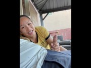 Preview 2 of Tiny Asian sucks cock outside