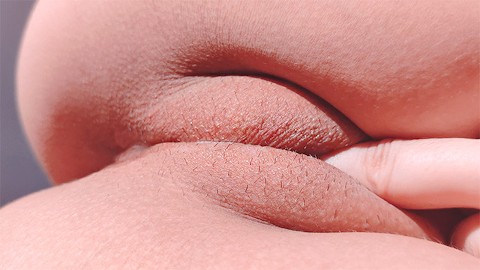 coño mojado con labios carnosos MASTURBACIÓN ITALIANA Primer plano