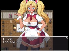 【アニメーションエロゲー実況(体験版)】メイド喫茶で働くリンダの童貞ショタ調教！ 金髪爆乳黒ギャルメイドにキスしながらの中出しセックスで筆おろししてもらい・・（モーションRPG同人エロゲー henta 1/16