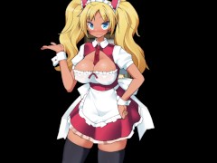 【アニメーションエロゲー実況(体験版)】メイド喫茶で働くリンダの童貞ショタ調教！ 金髪爆乳黒ギャルメイドにキスしながらの中出しセックスで筆おろししてもらい・・（モーションRPG同人エロゲー henta 15/16