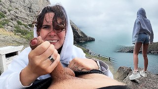 Public Blowjob In Nature In The Mountains Couple Real Sex