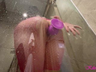 60fps, wet pussy, sex in shower, solo female
