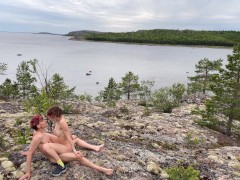 Секс секс на камнях, красивая девушка на природе - Screenshot 11 of 16 - Outdoor Sex