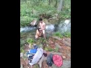 Preview 4 of Straight guy has a latin man to suck his cock at the creek