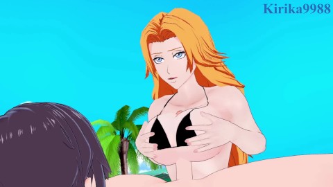 Rangiku Matsumoto e eu fazemos sexo intenso na praia. - Bleach Hentai