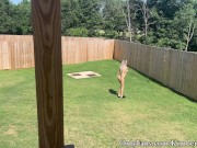 Preview 6 of Getting naked in the back yard, then a quickie on the porch
