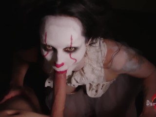 Darya Jane - Pennywise Sucks and Deepthroats with her Scary Clown Mouth (IT Parody)