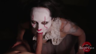 IT Parody Darya Jane Pennywise Sucks And Deepthroats With Her Terrifying Clown Mouth