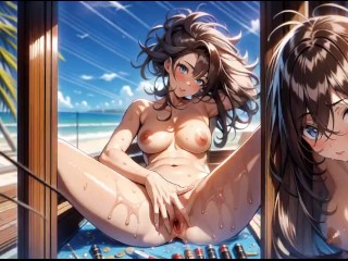 Ai Porn Video - Brown Haired Chick Masturbating - Hentai Anime